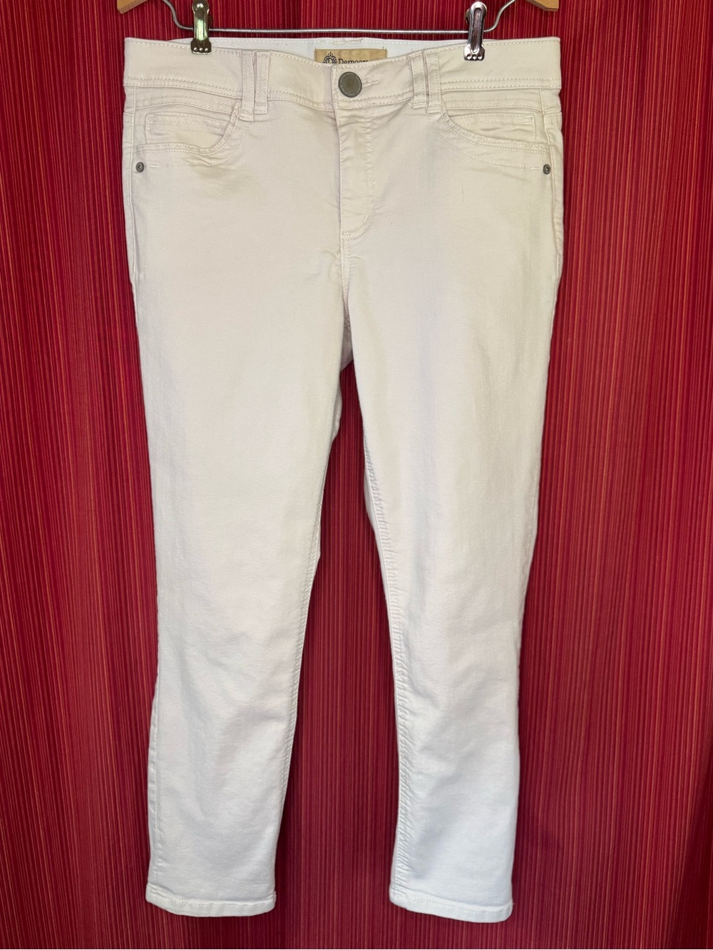 Women’s Democracy Ab Technology Cropped Skinny Jeans Cream Women’s Size 10